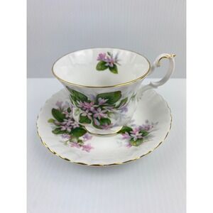 Royal Albert Mayflower Tea Cup and Saucer Bone China England Pink Floral Gold